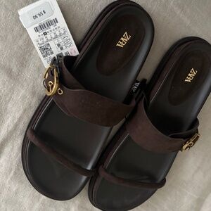 Zara brown slides